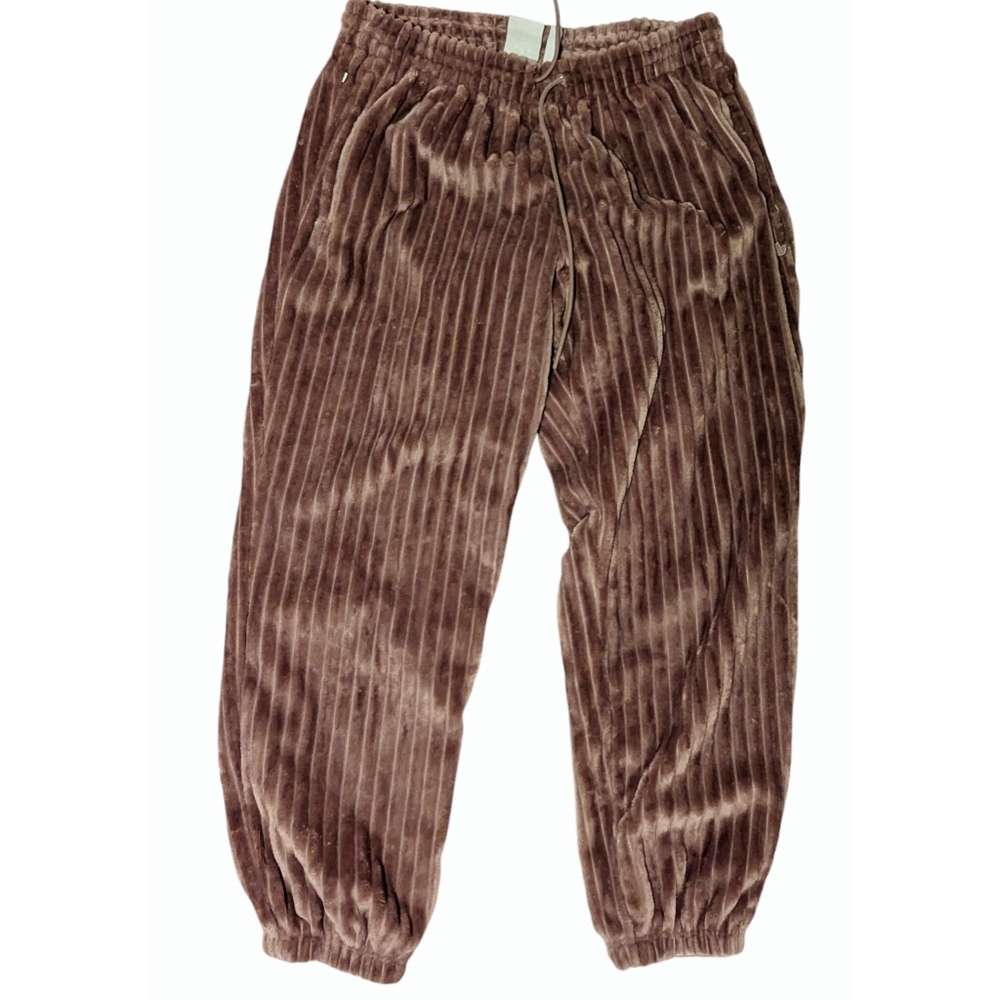 Adidas dusty rose velour lounge pants